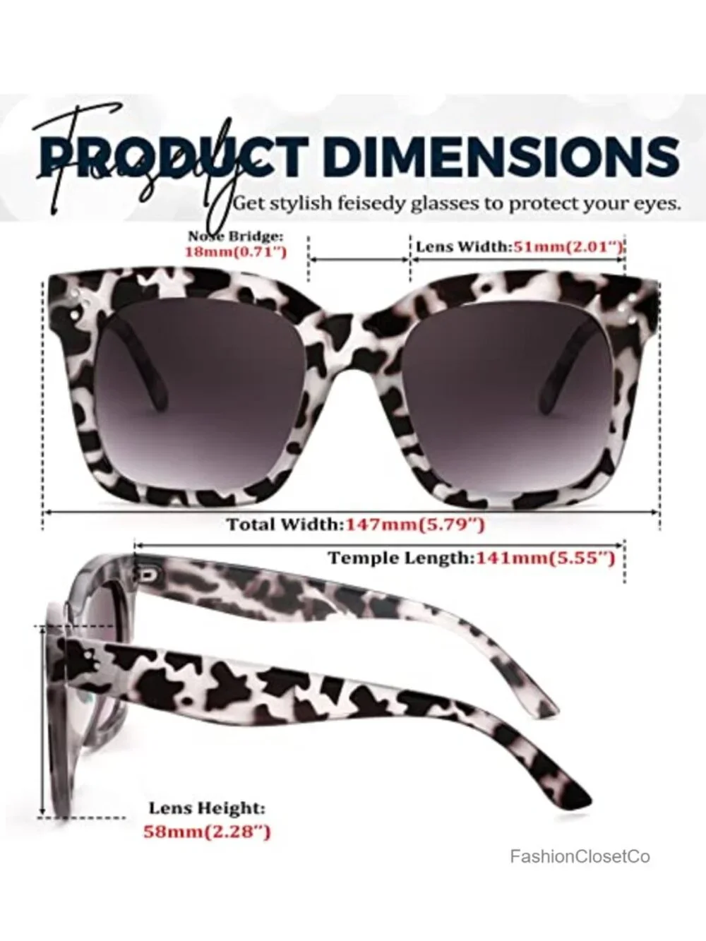Vintage Square Gradient Sunglasses UV400 Protection Oversized Retro